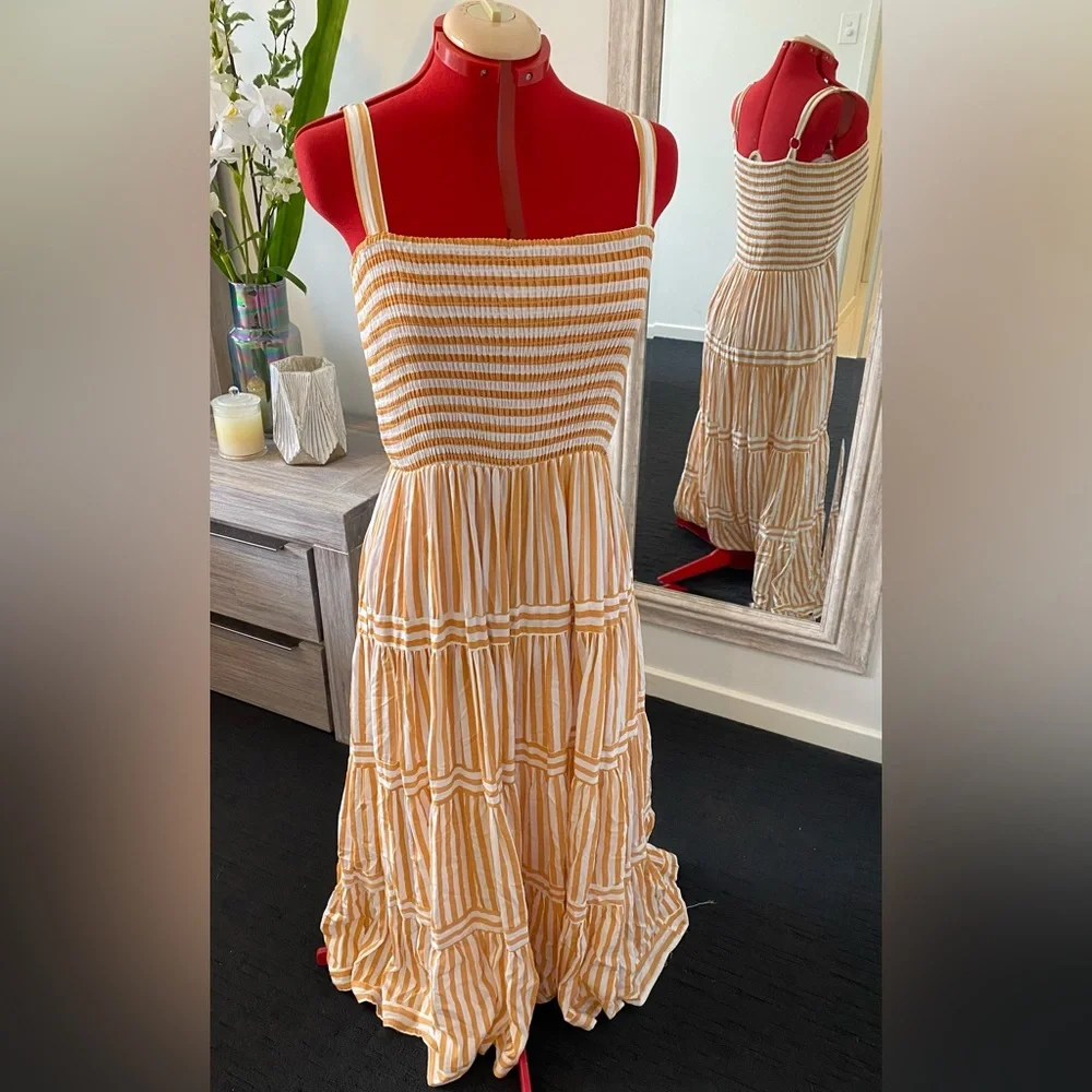 Size M (12) “Label of love” Terracotta and white striped maxi dress - Picture 4 of 11